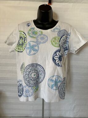 Jane Ashley Women's Short Sleeve Tee Size Medium Casual Basic Top